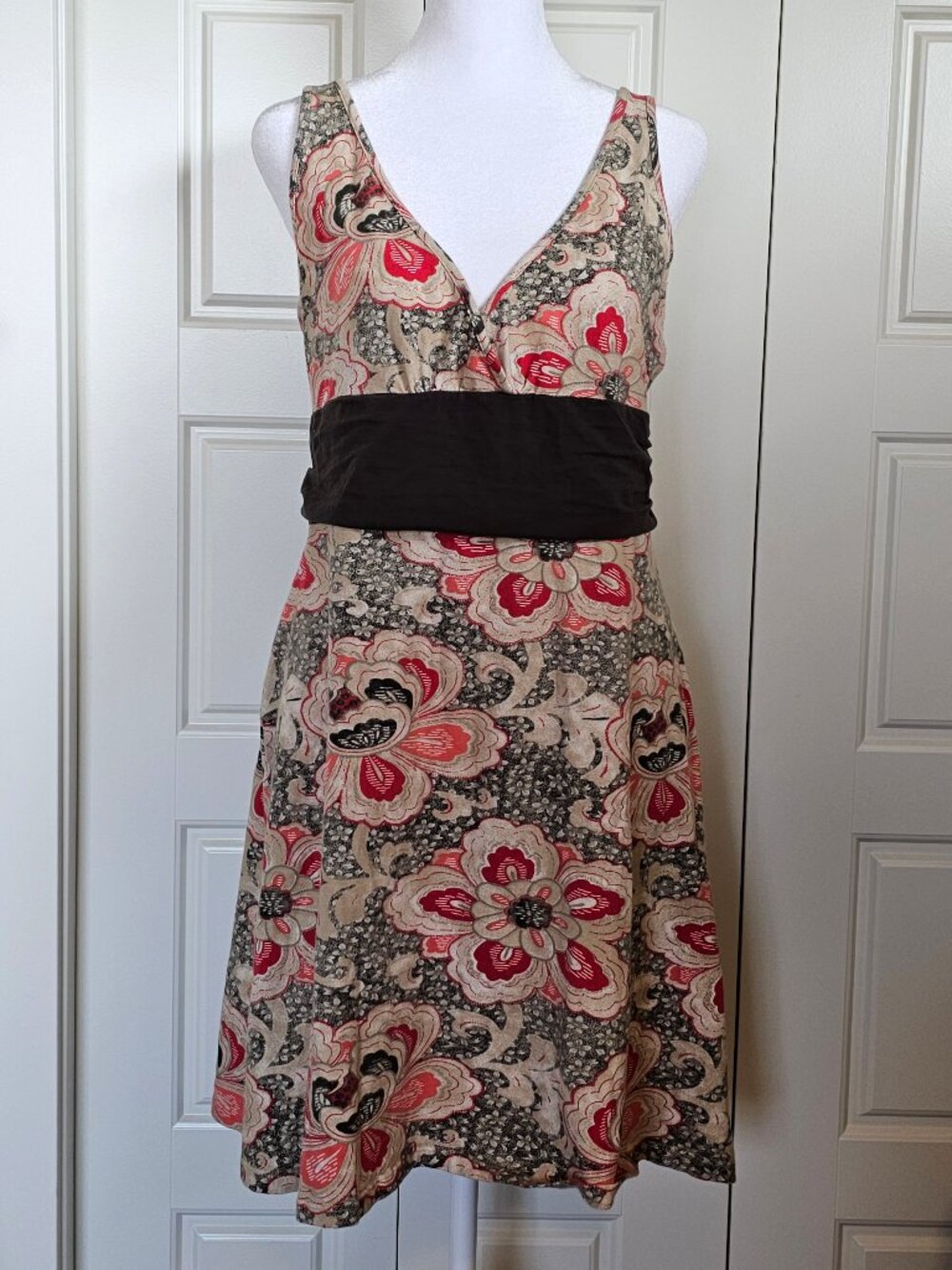 Patagonia Margot Organic Cotton Floral Empire Waist Dress L Spring 2012